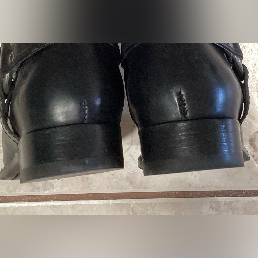 **SALE** Frye Philip Harness Black Tall Inside Zip Boots - Picture 11 of 11